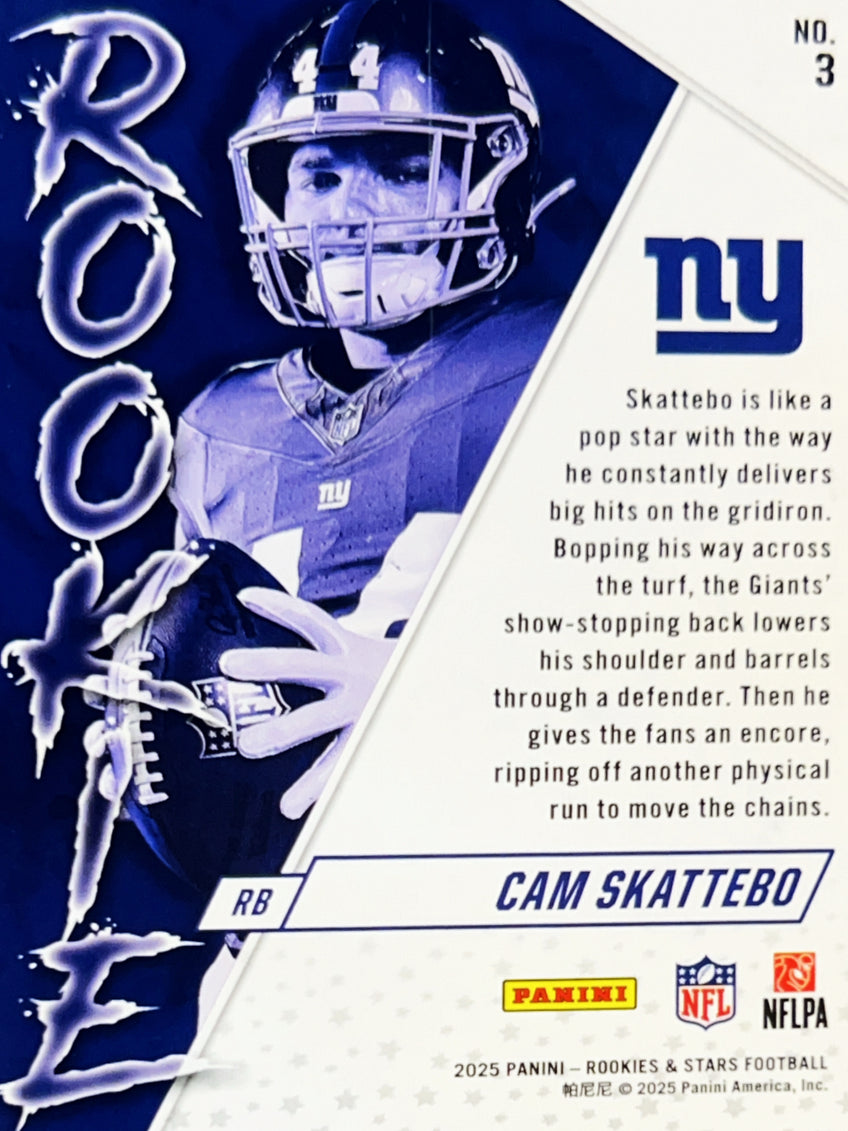 2025 Panini Rookies & Stars Cam Skattebo #3 Rookie Exclusive RC