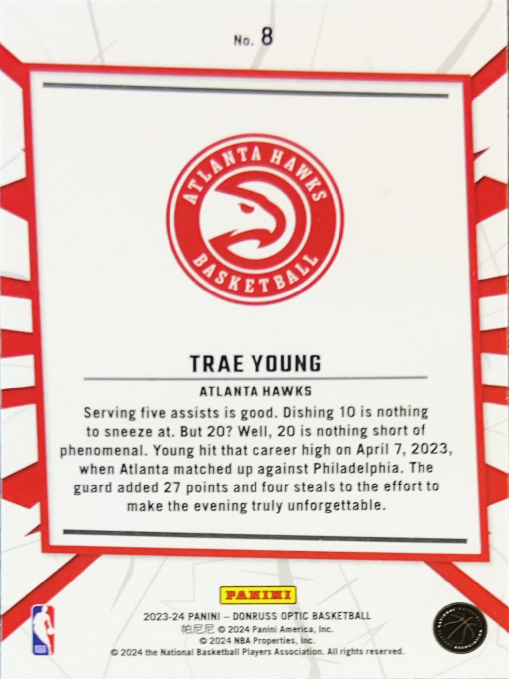 2024 Panini Donruss Optic My House Trae Young #8