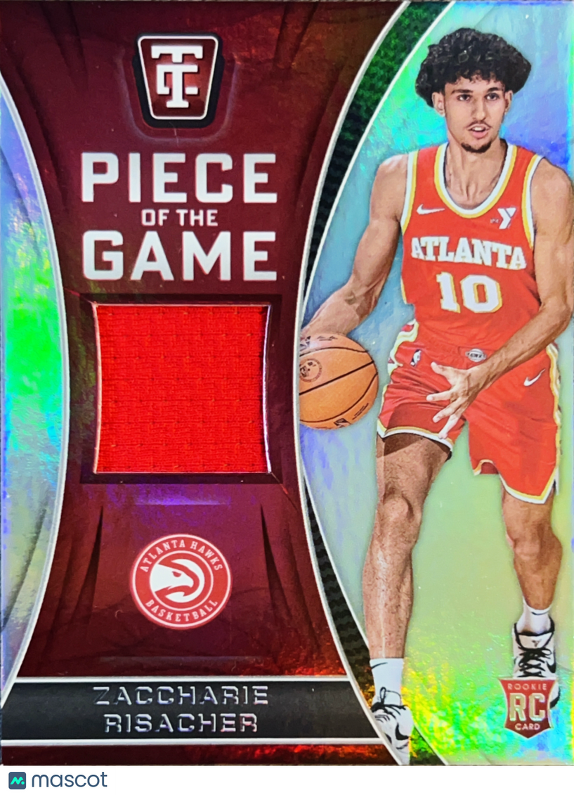 2025 Panini Totally Certified Piece of the Game Zaccharie Risacher #POG-ZCC Holo