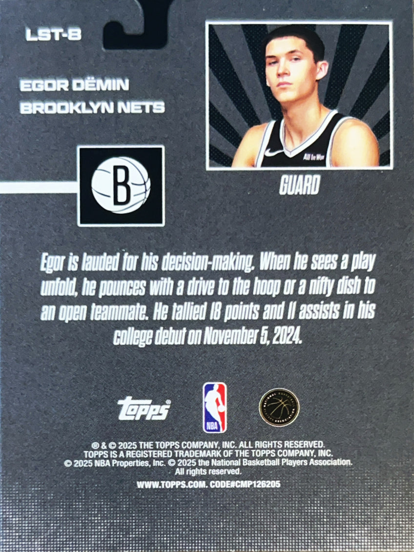 2025 Topps Limited Stock Legends Egor Demin #LST-8 RC