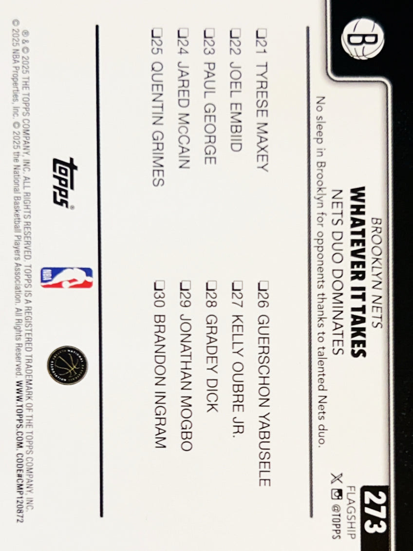 2025 Topps Flagship Cameron Johnson Nic Claxton #273 Sandglitter