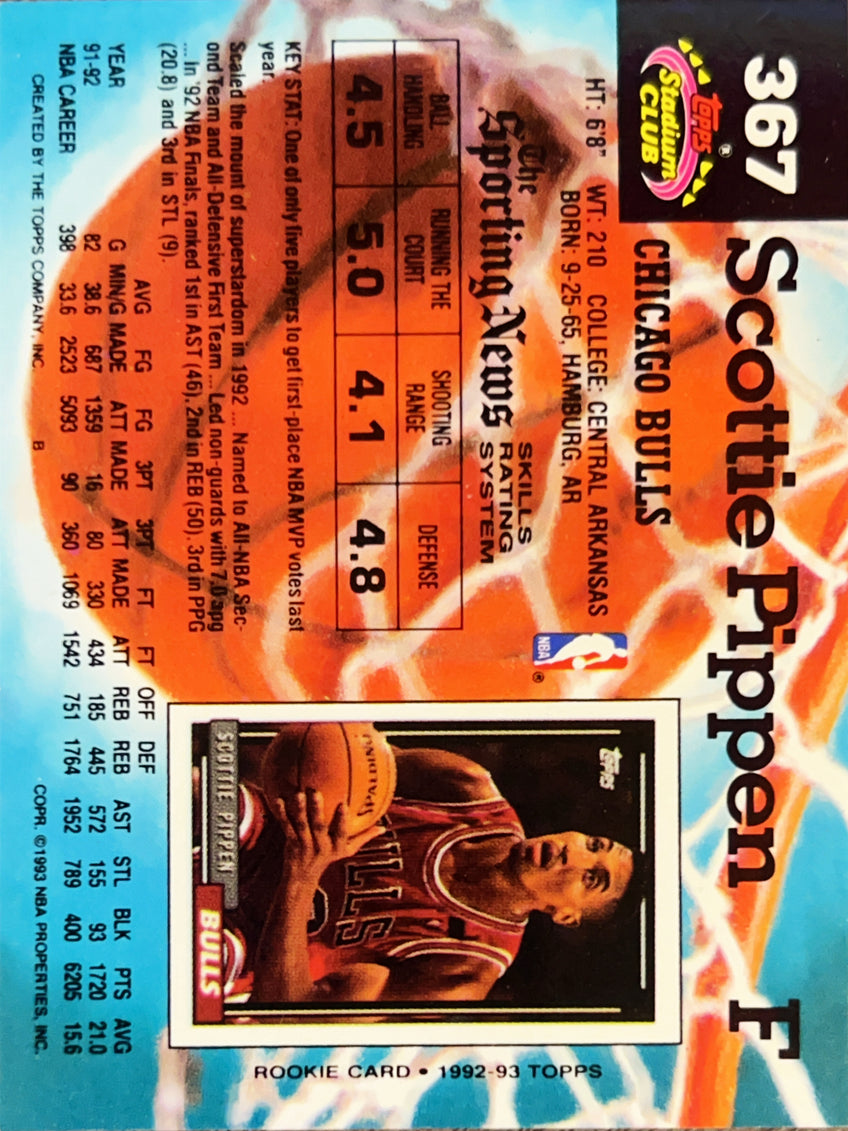 1993 Topps Stadium Club Scottie Pippen #367