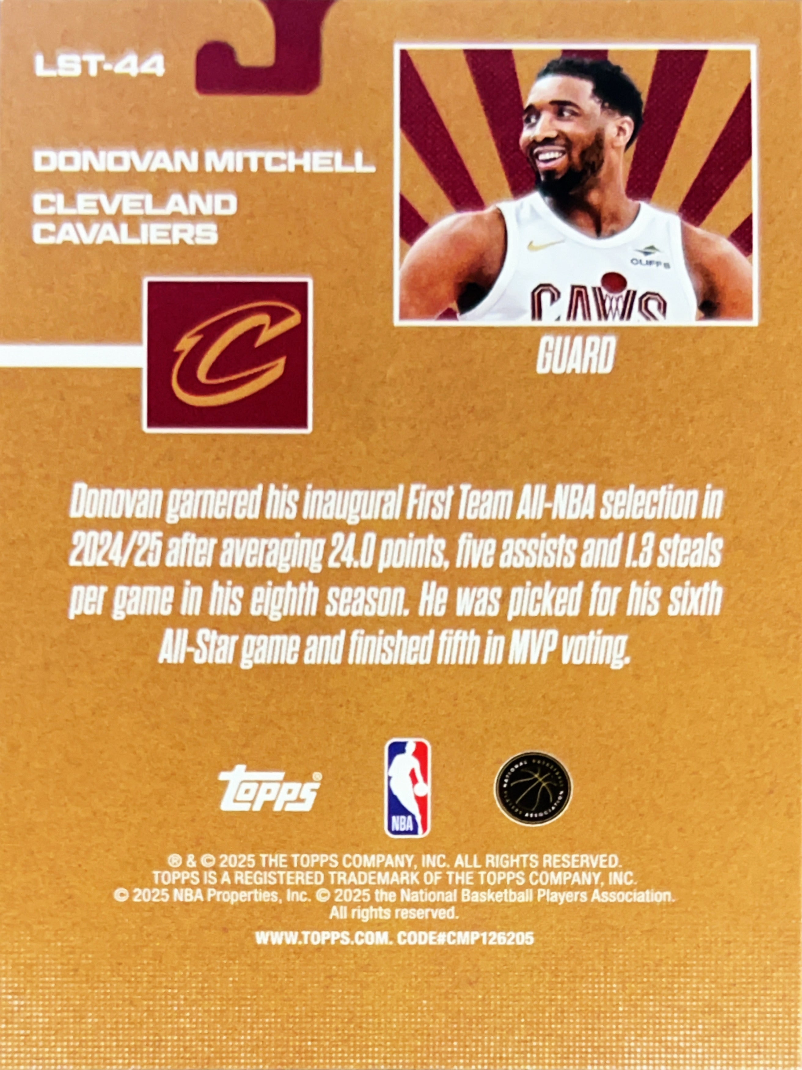 2025 Topps Limited Stock Legends Donovan Mitchell #LST-44