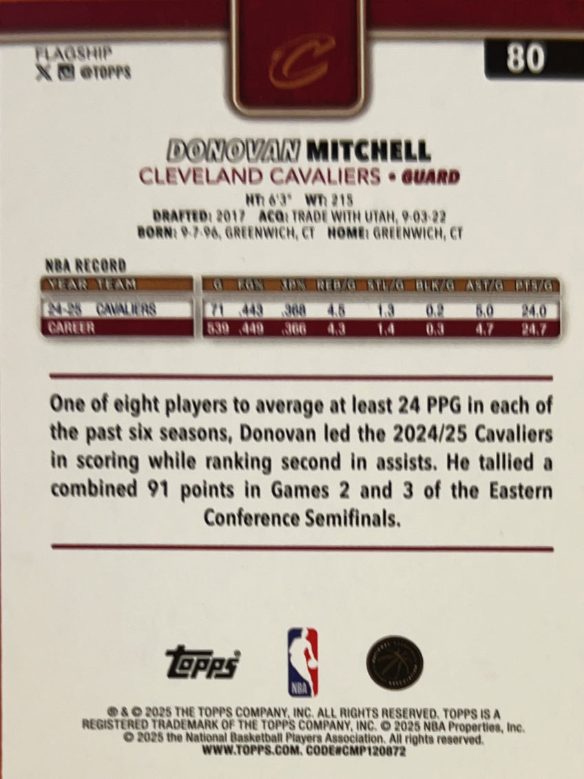 2025 Topps Flagship Donovan Mitchell #80 Tip Off