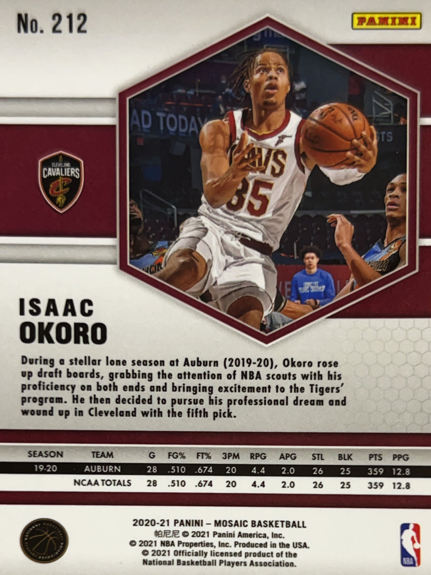 2021 Panini Mosaic Isaac Okoro #212 RC