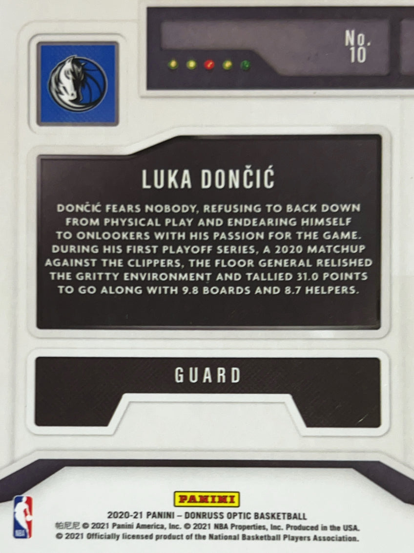 2021 Panini Donruss Optic T-Minus 3...2...1 Luka Dončić #10 Purple