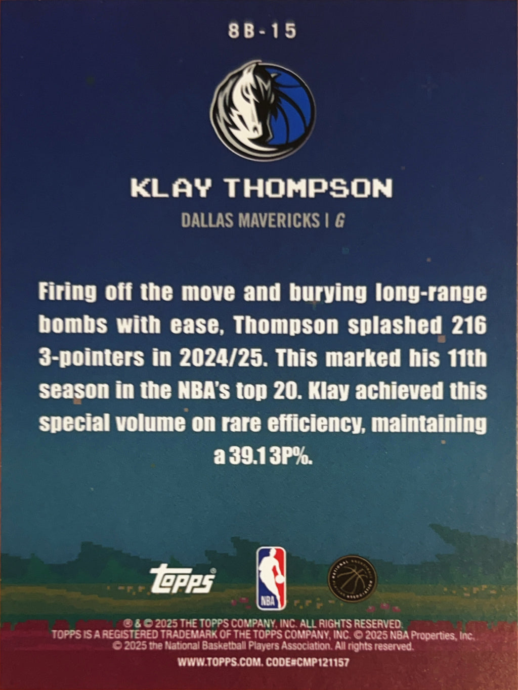 2025 Topps 8-Bit Ballers Klay Thompson #8B-15