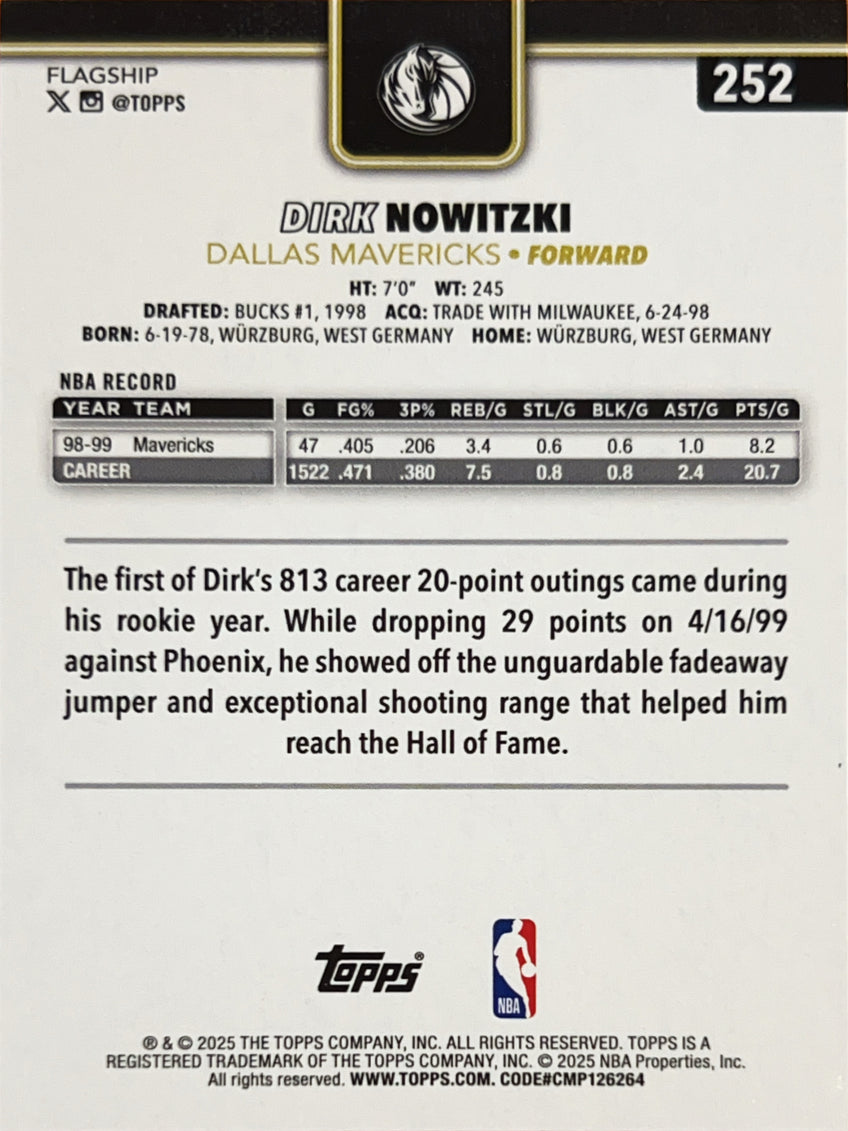 2025 Topps Flagship Dirk Nowitzki #252 Blackout