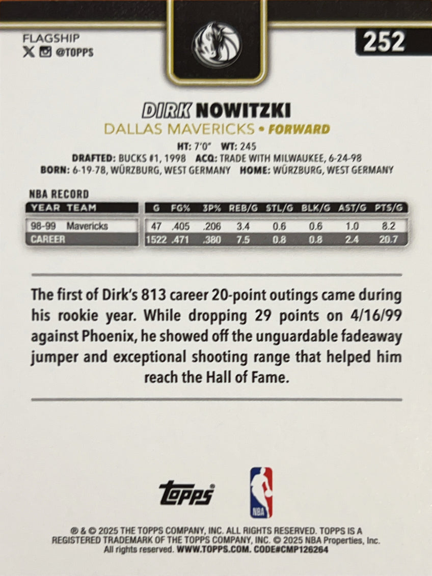 2025 Topps Flagship Dirk Nowitzki #252 Blackout