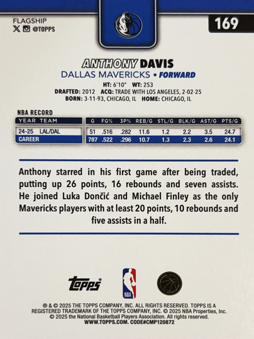 2025 Topps Flagship Anthony Davis #169 Sandglitter