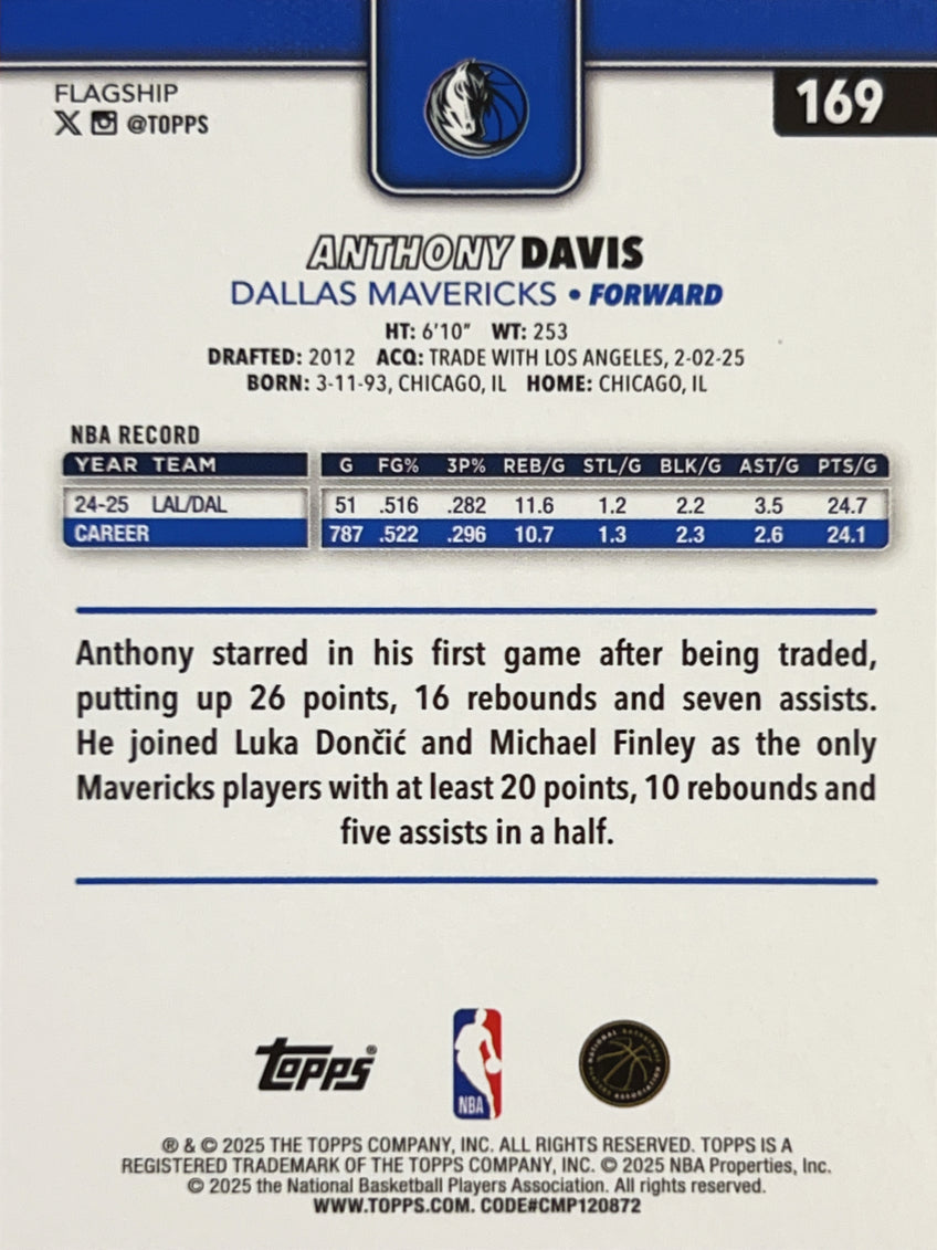 2025 Topps Flagship Anthony Davis #169 Foil