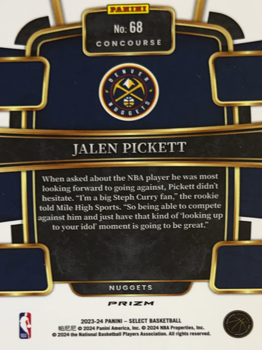 2024 Panini Select Prizm Concourse Jalen Pickett #68 RC