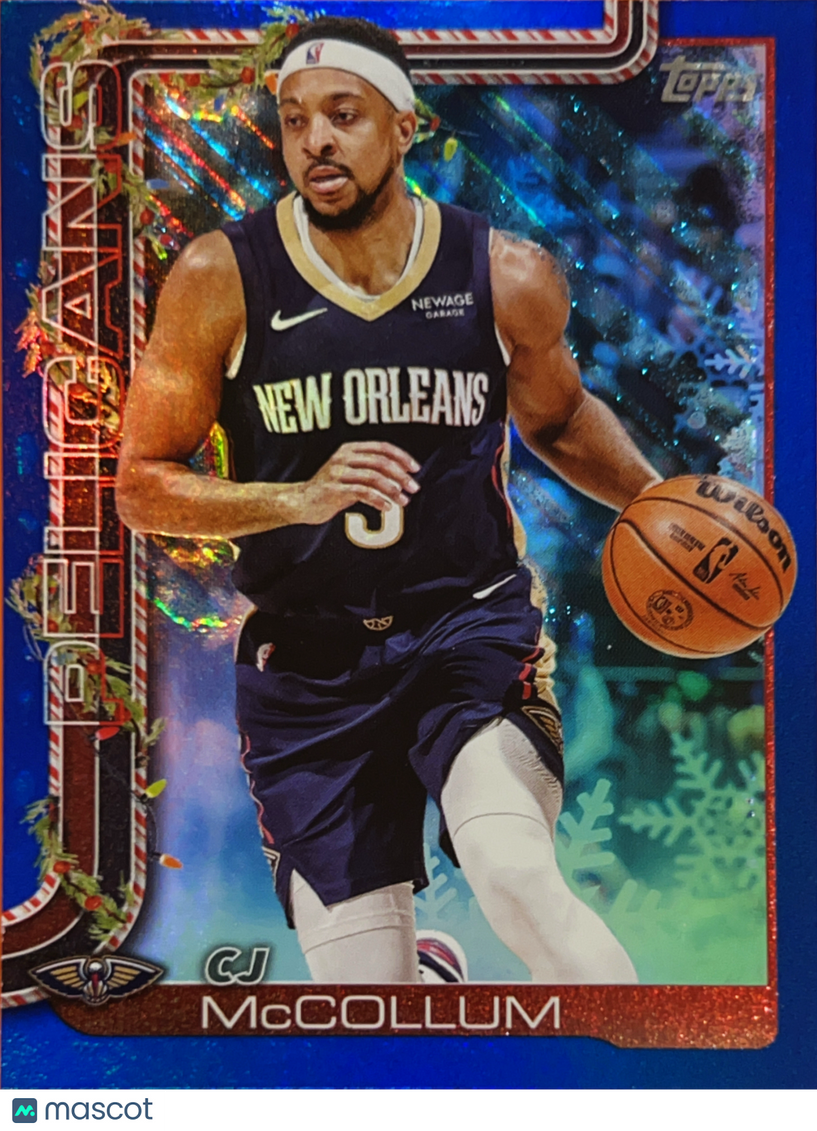 2025 Topps Holiday CJ McCollum #H155 Blue Parallel