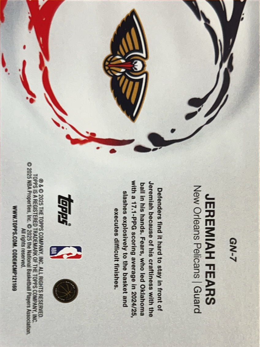 2025 Topps Generation Now Jeremiah Fears #GN-7 RC