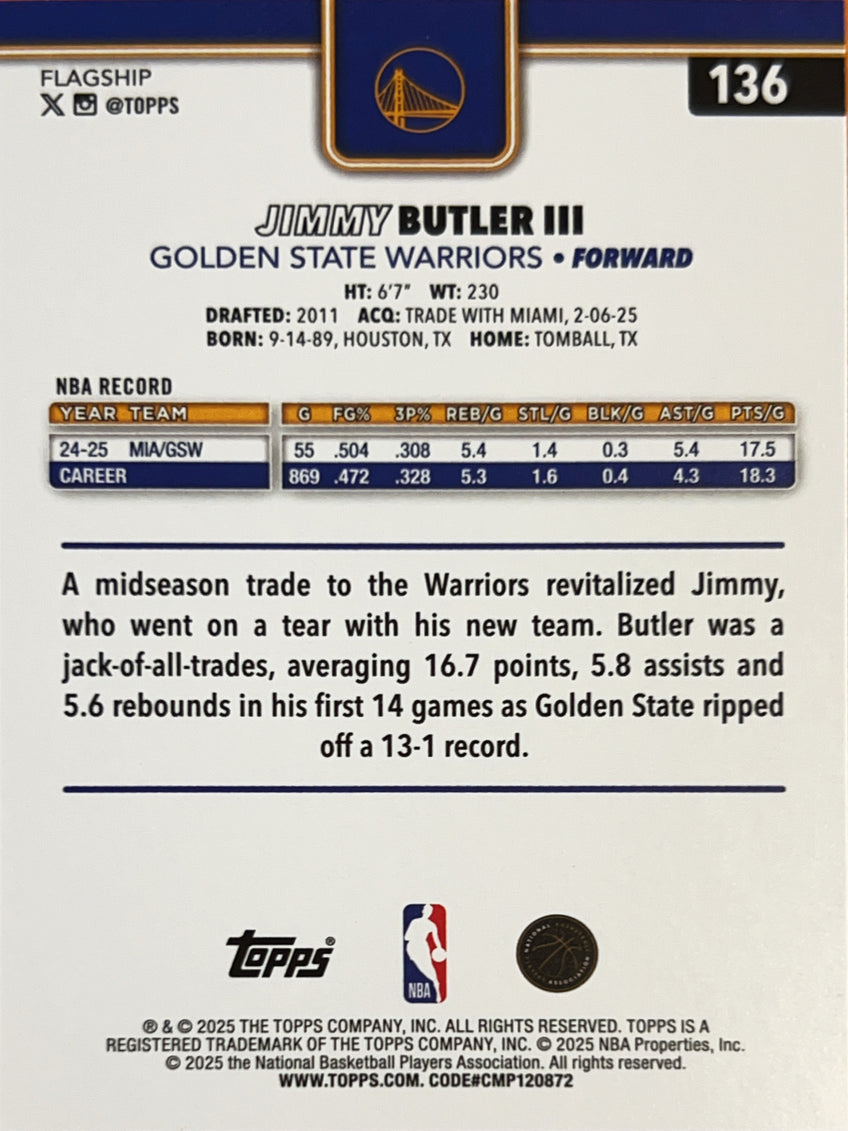 2025 Topps Flagship Jimmy Butler III #136 Sandglitter