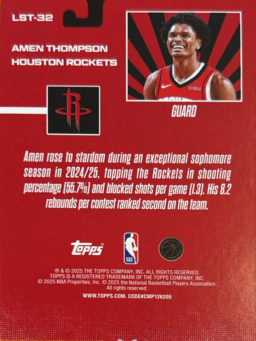2025 Topps Limited Stock Legends Amen Thompson #LST-32 Red Foil