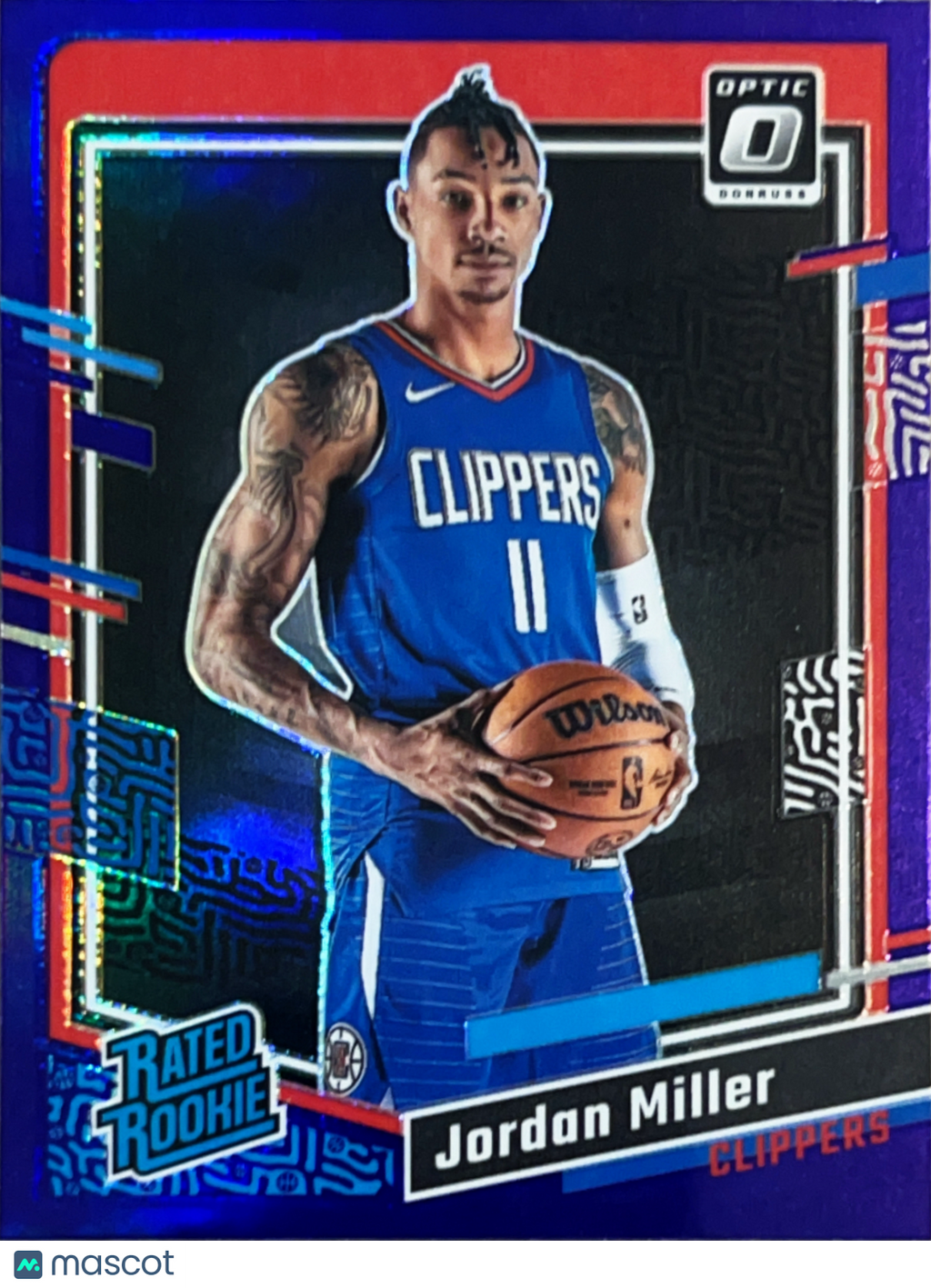 2024 Panini Donruss Optic Prizm Jordan Miller #250 Purple Shock