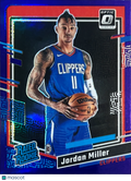 2024 Panini Donruss Optic Prizm Jordan Miller #250 Purple Shock