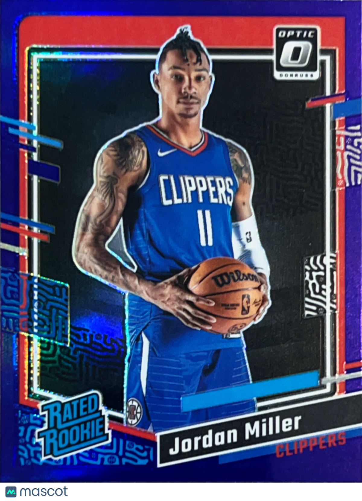 2024 Panini Donruss Optic Prizm Jordan Miller #250 Purple Shock