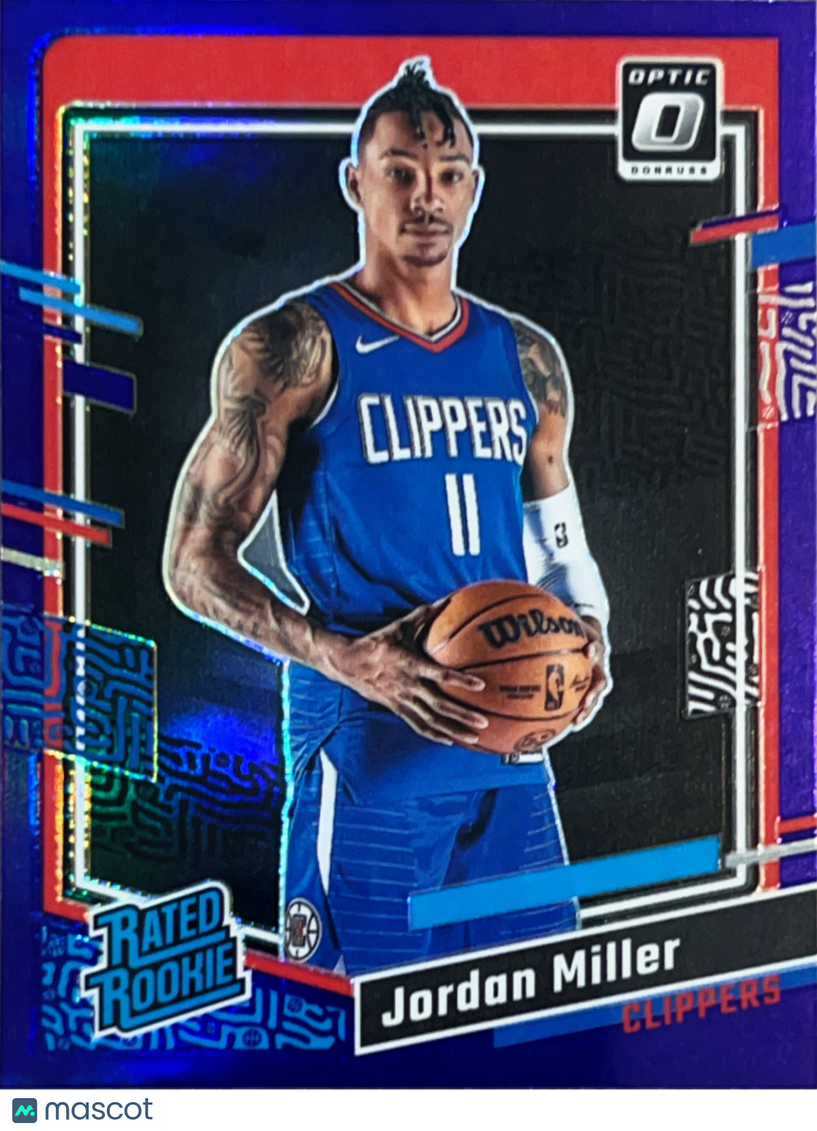 2024 Panini Donruss Optic Prizm Jordan Miller #250 Purple Shock