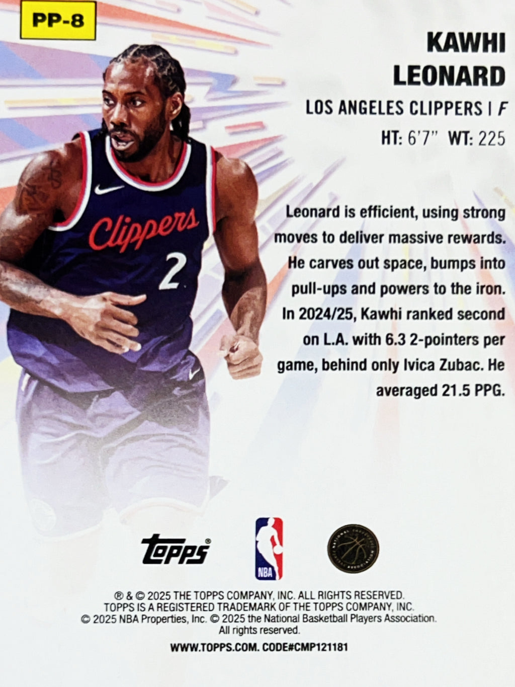 2025 Topps Power Players Kawhi Leonard #PP-8