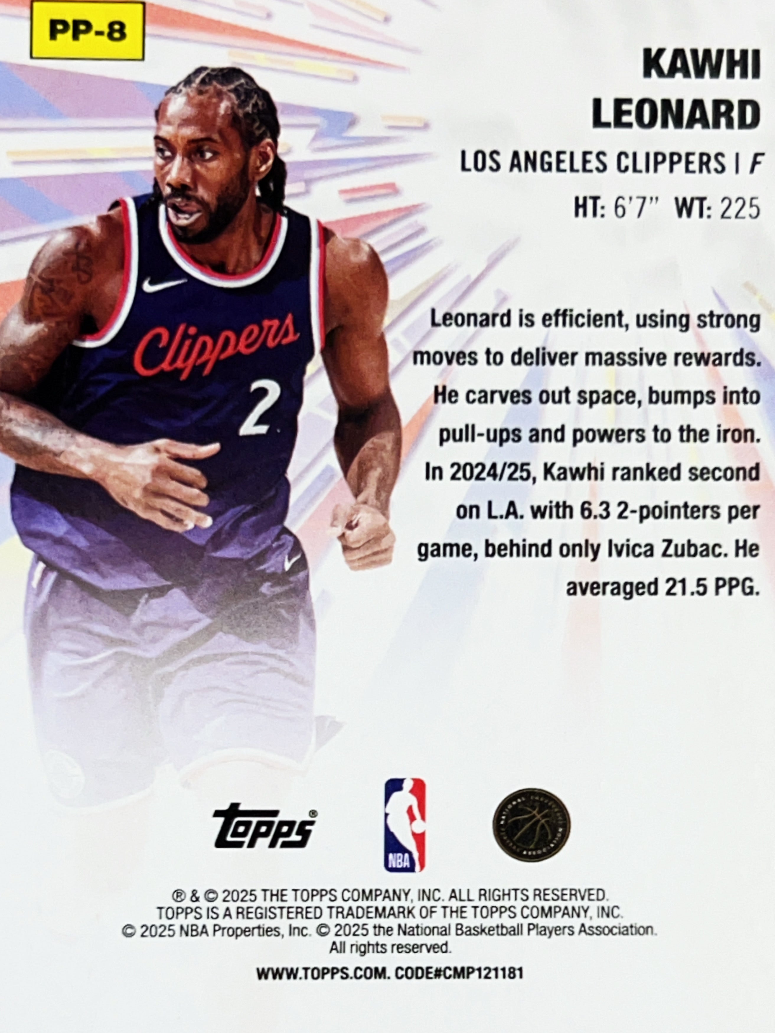 2025 Topps Power Players Kawhi Leonard #PP-8