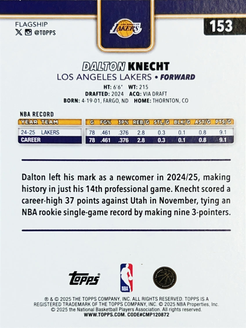 2025 Topps Flagship Dalton Knecht #153