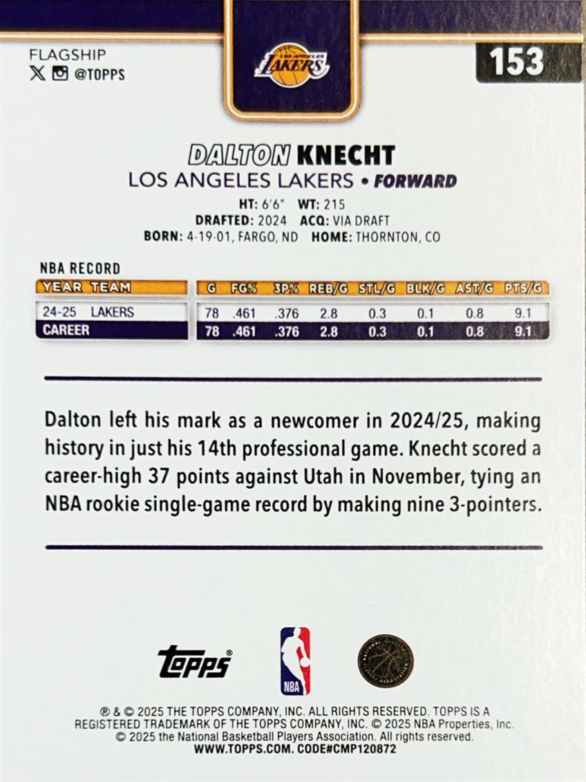 2025 Topps Chrome Basketball Dalton Knecht #153