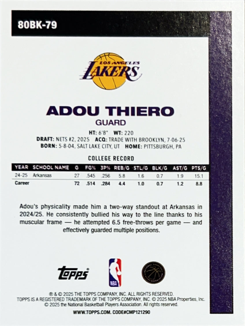 2025 Topps Adou Thiero #80BK-79 RC