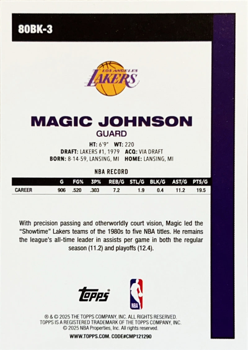 2025 Topps 45th Anniversary Magic Johnson #80BK-3 Silver Foil