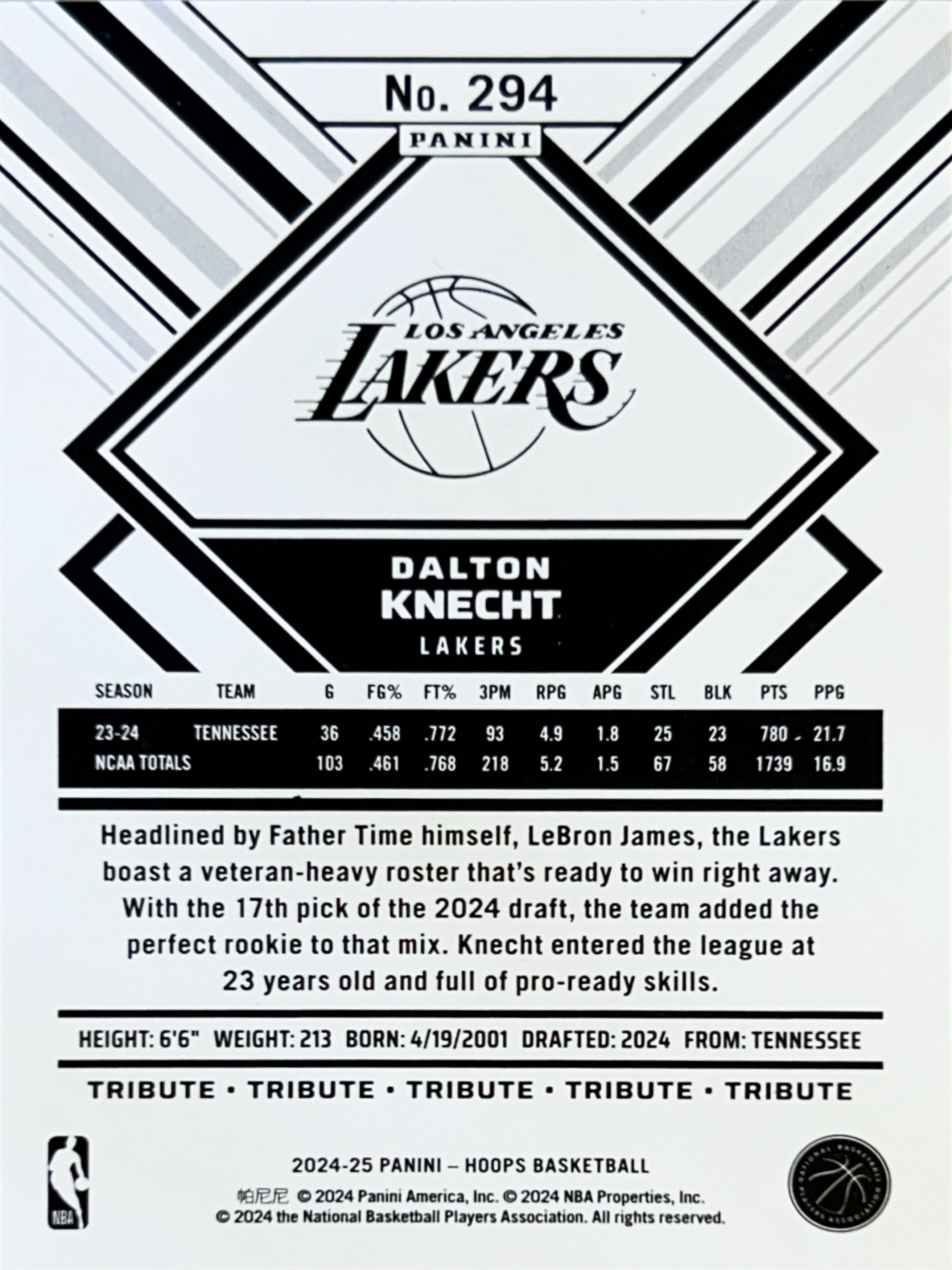 2024 Panini NBA Hoops Dalton Knecht #294 RC
