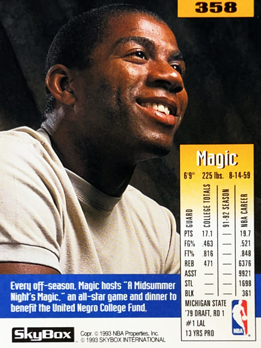 1993 SkyBox Earvin Johnson Magic Johnson #358