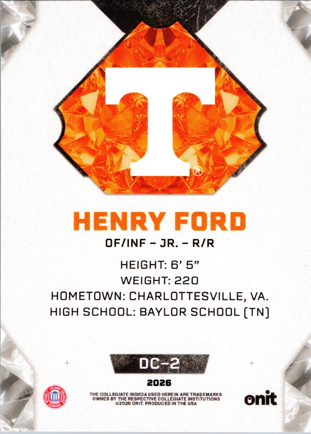 2026 Onit Diamond Cut Henry Ford #DC-2