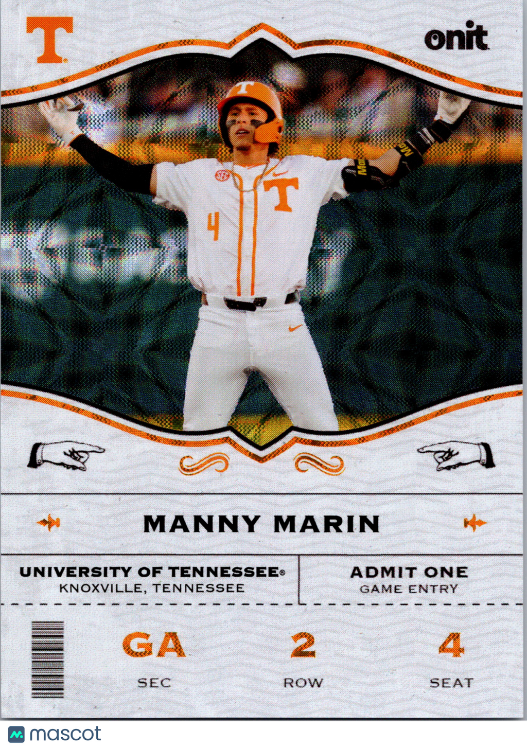2026 Onit Tennessee Baseball Manny Marin #GA-5 General Admission