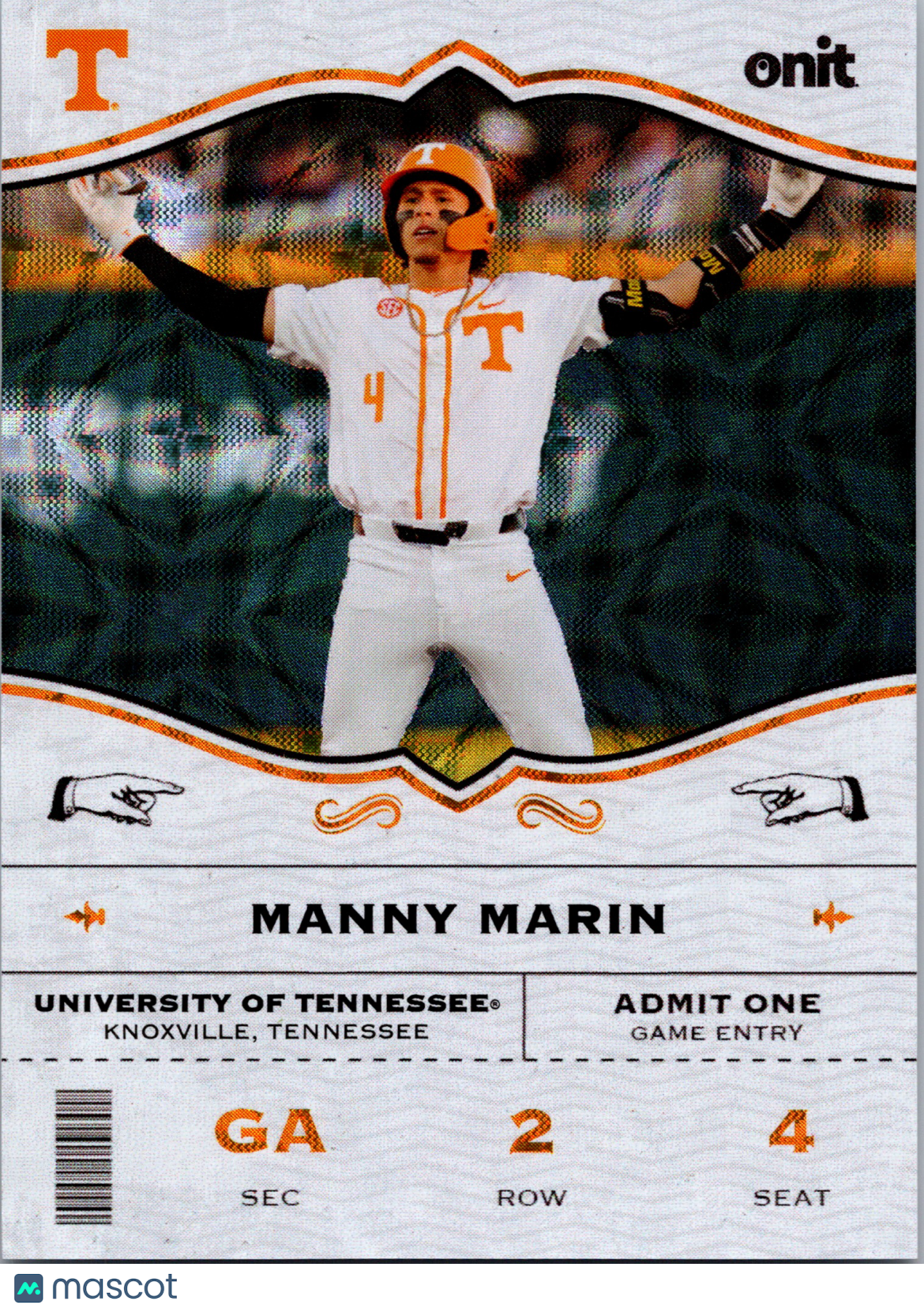 2026 Onit Tennessee Baseball Manny Marin #GA-5 General Admission