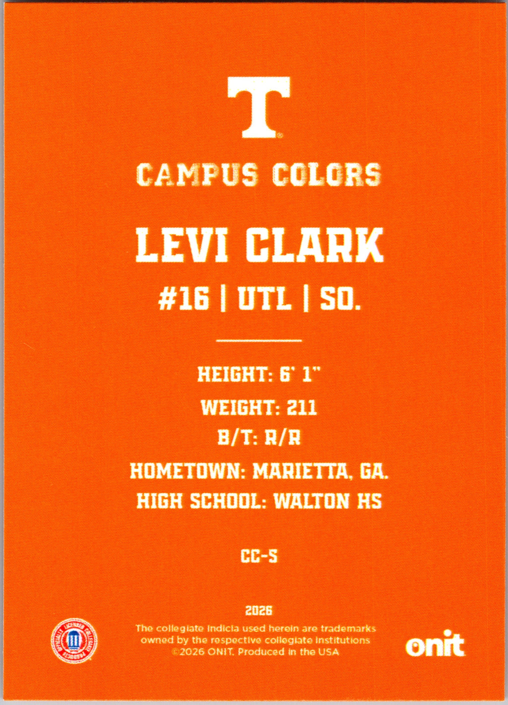 2026 ONIT Campus Colors Levi Clark #CC-5