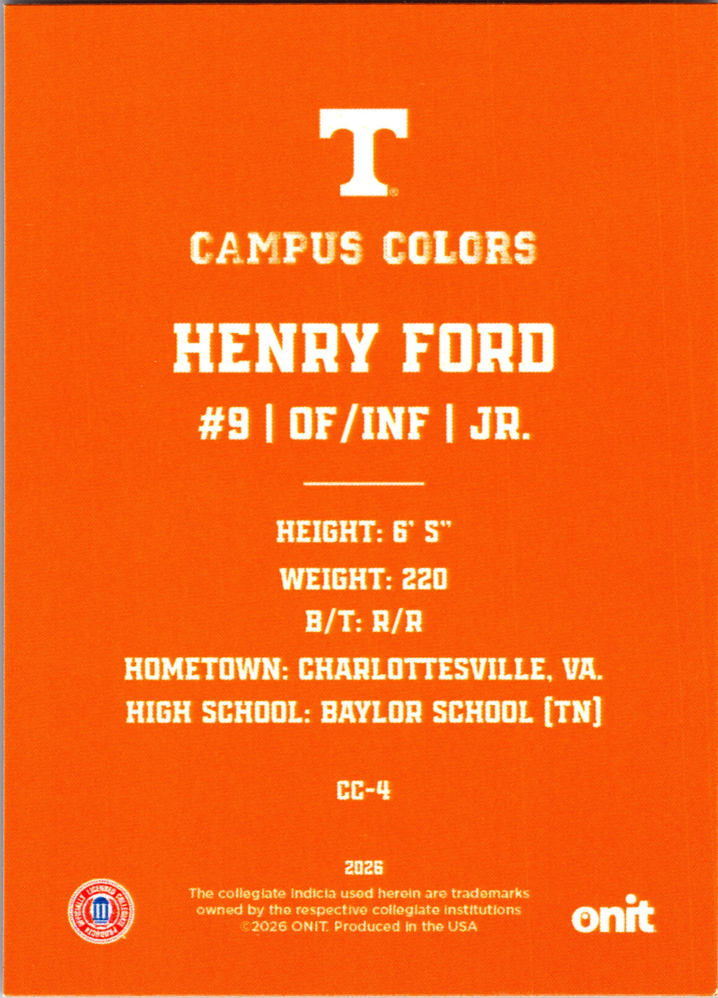 2026 ONIT Campus Colors Henry Ford #CC-4