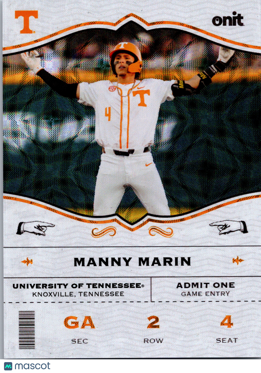 2026 ONIT Tennessee Baseball Manny Marin #GA-5