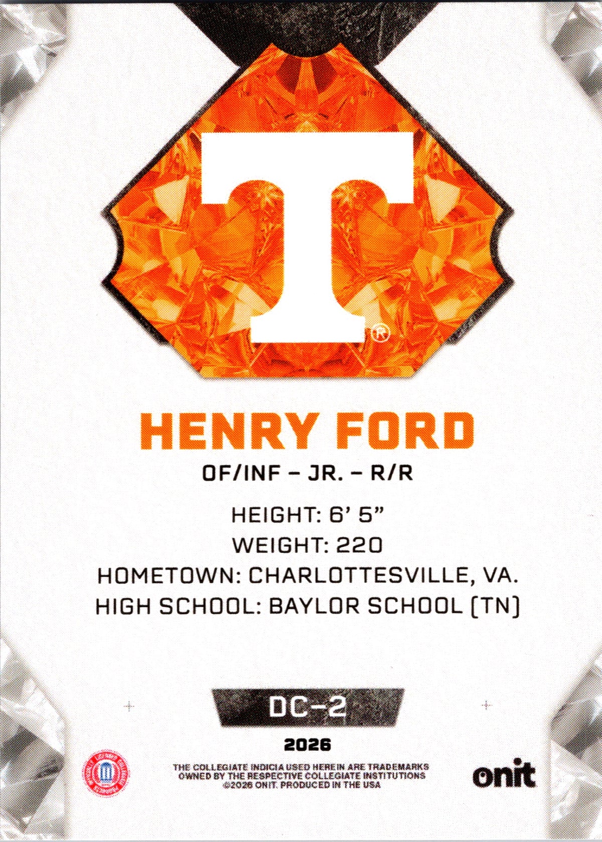 2026 ONIT Diamond Cut Henry Ford #DC-2