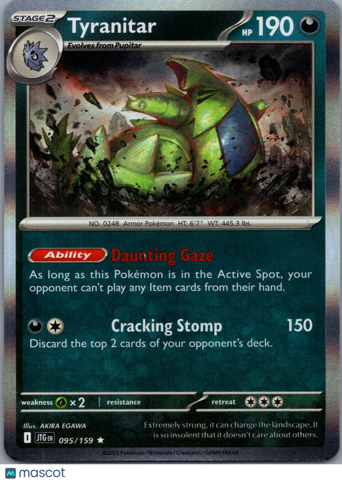 2025 Journey Together Tyranitar Holo Rare #95/159