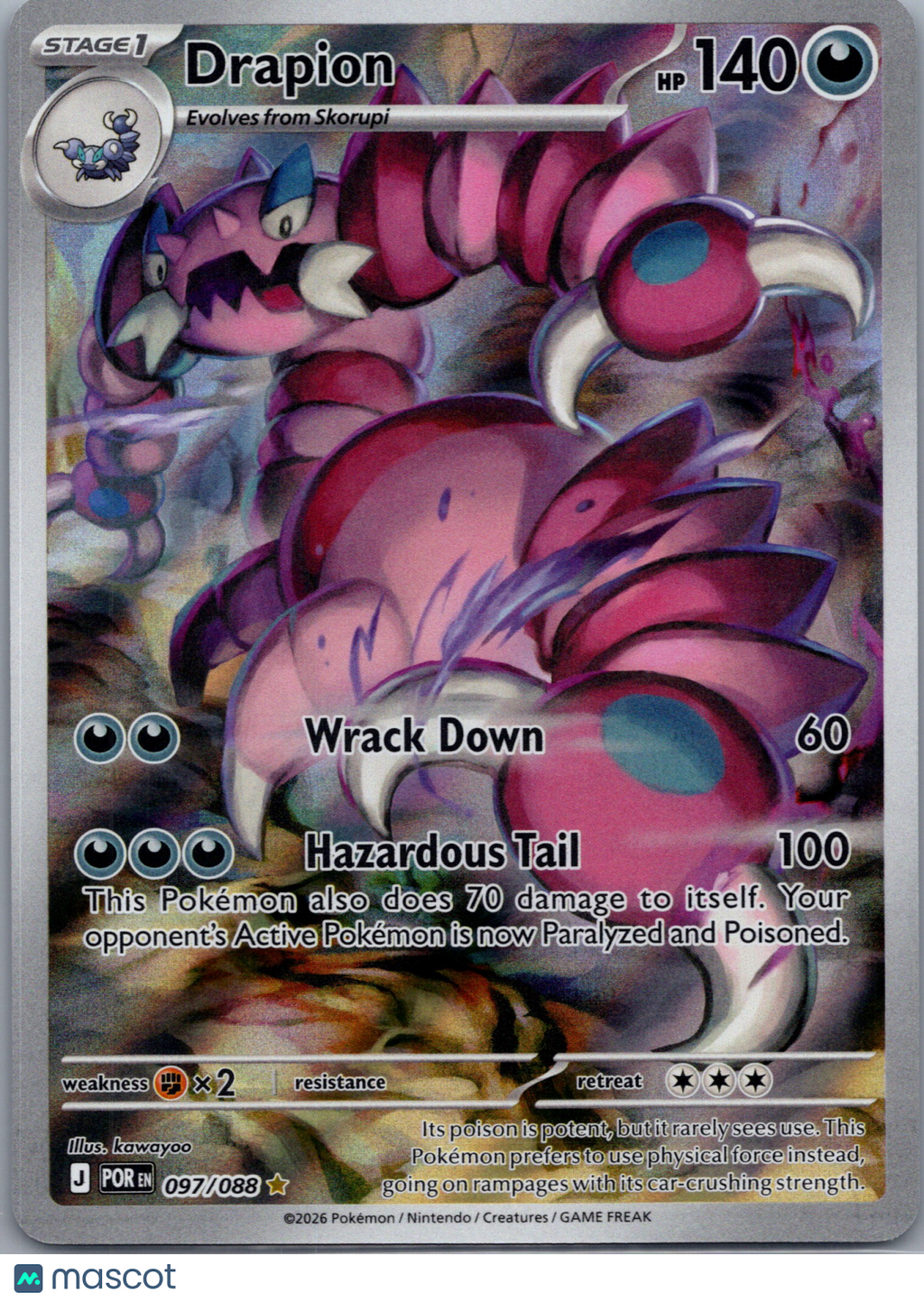 2026 Mega Evolution – Perfect Order Drapion Holo Secret Rare #97/88