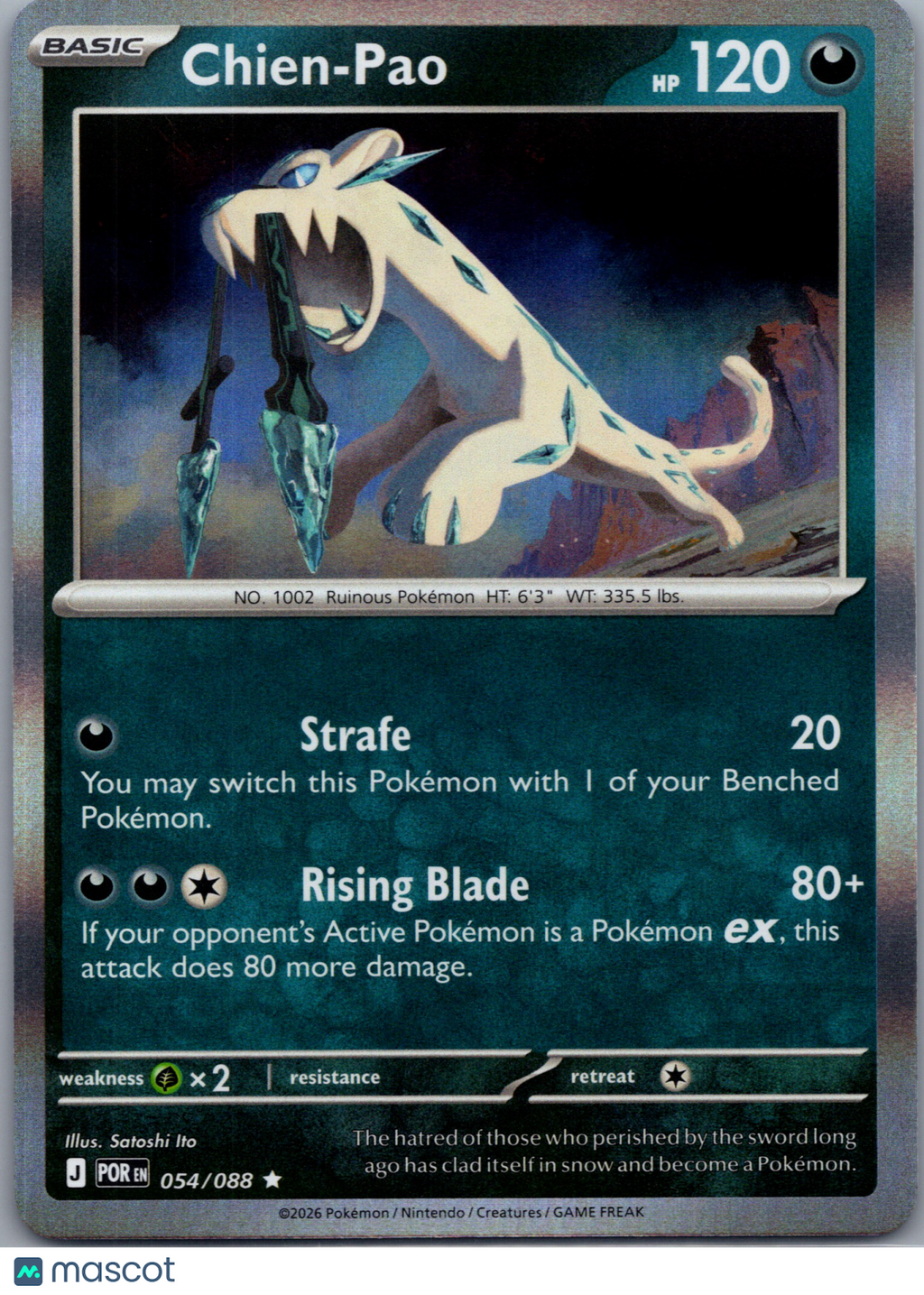 2026 Mega Evolution – Perfect Order Chien-Pao Reverse Holo Rare #54/88
