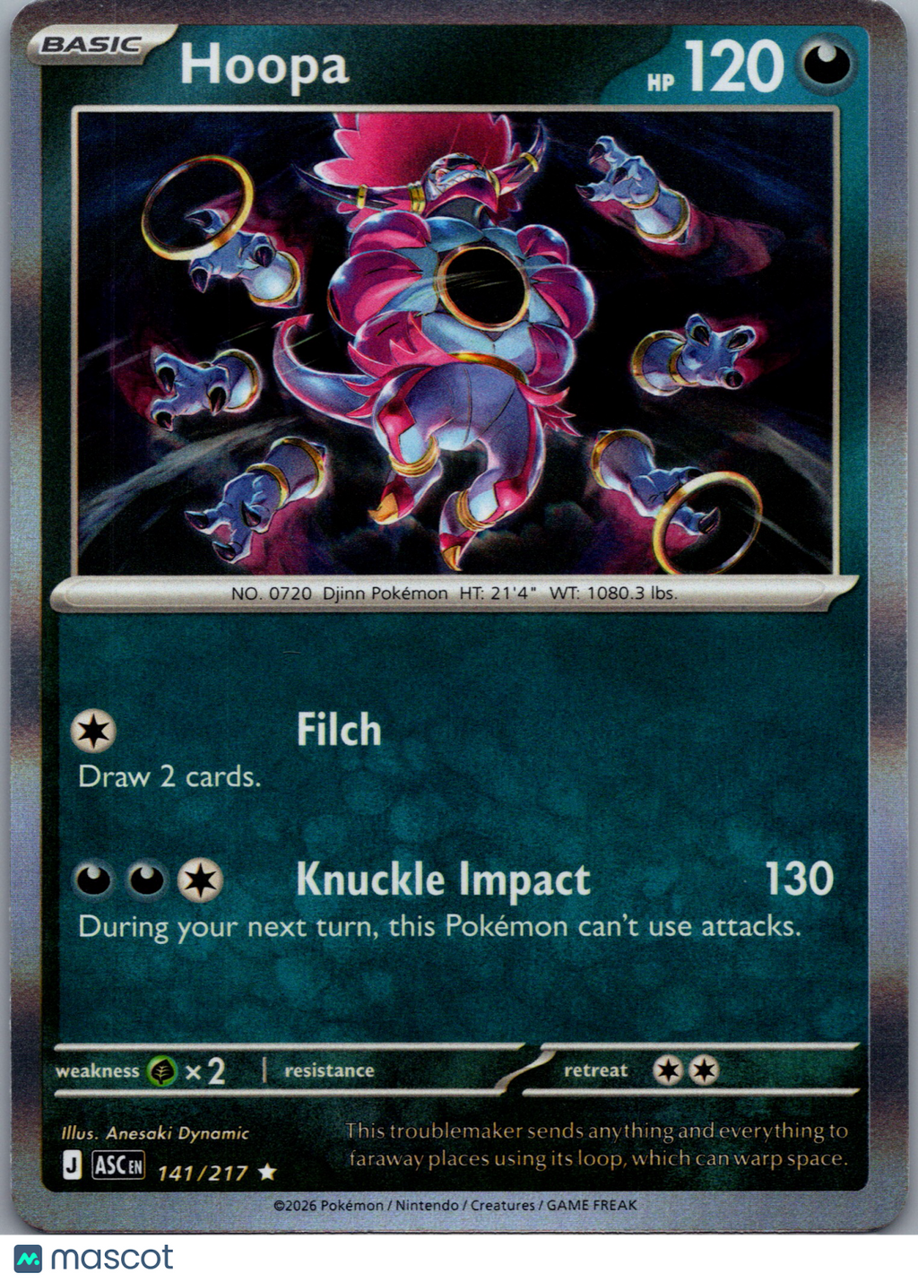 2026 Mega Evolution – Ascended Heroes Hoopa Holo Rare #141/217