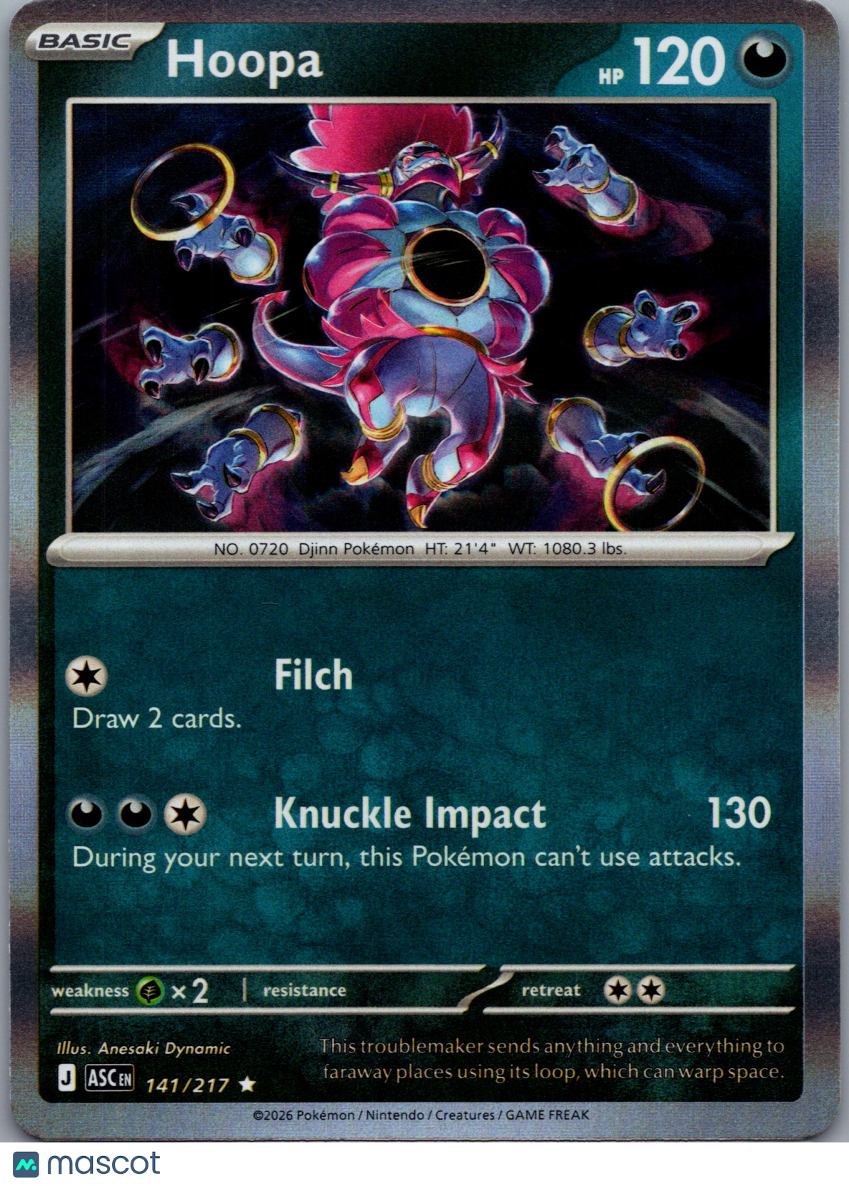 2026 Mega Evolution – Ascended Heroes Hoopa Holo Rare #141/217