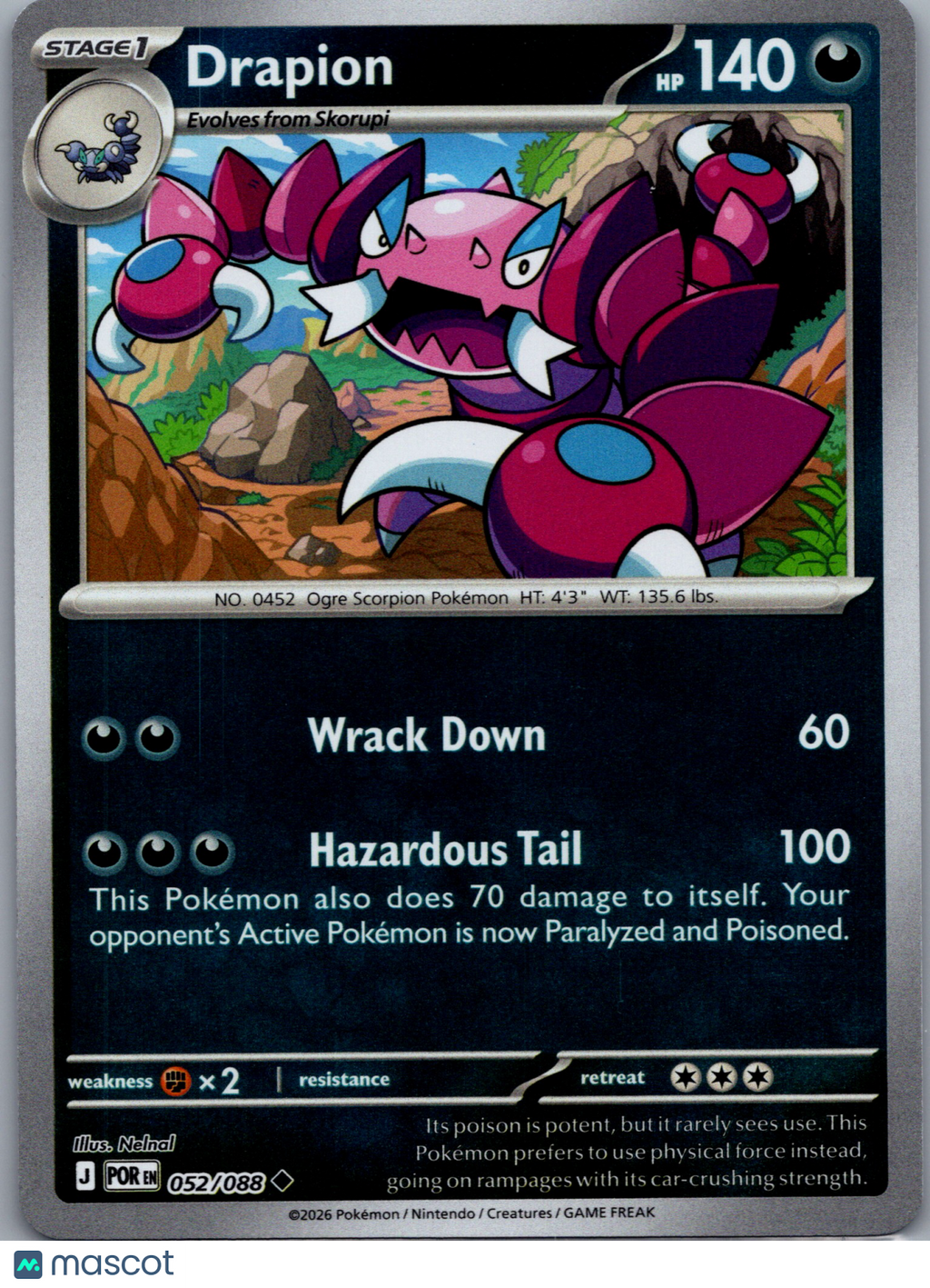 2026 Mega Evolution – Perfect Order Drapion Uncommon #52/88