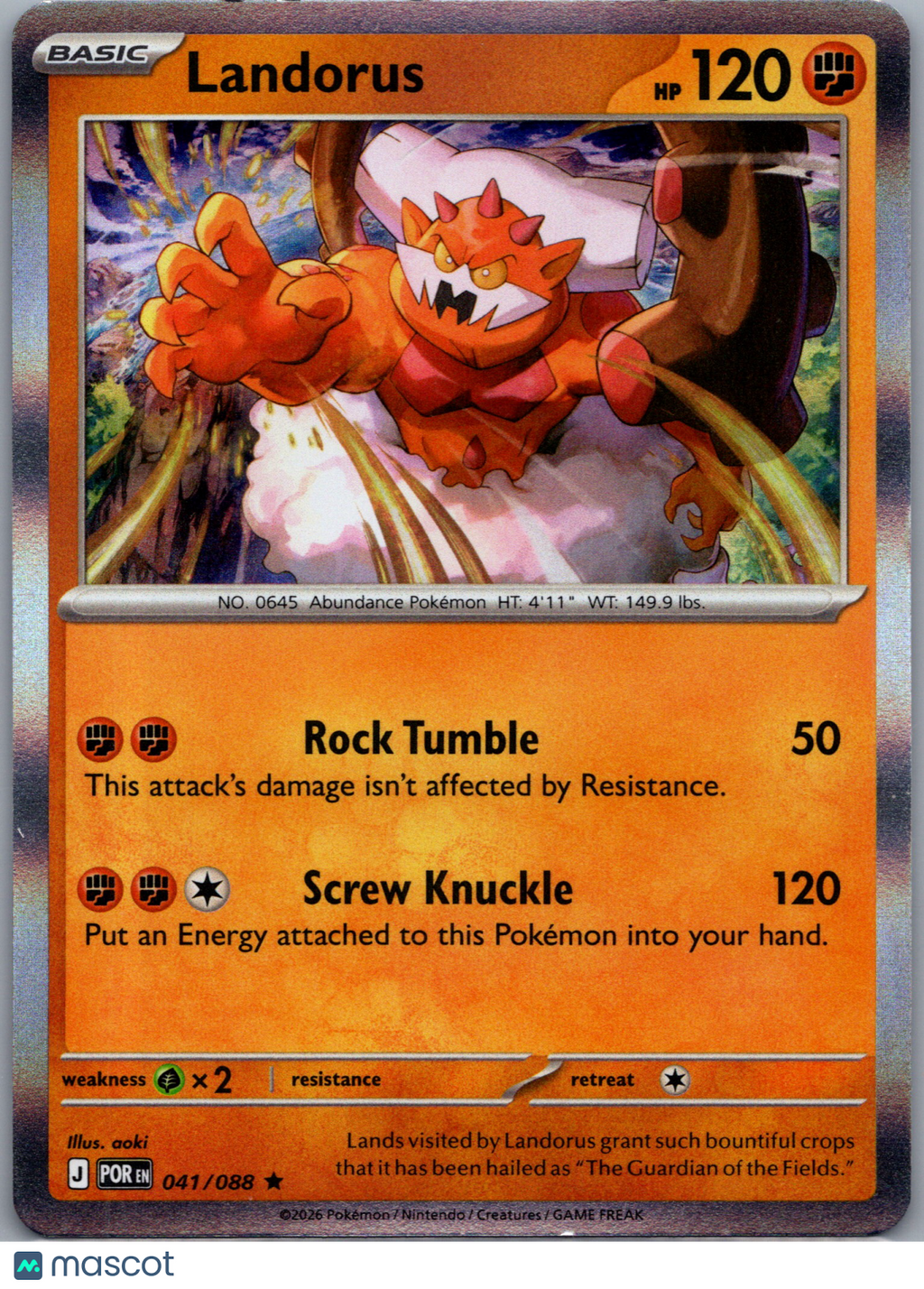 2026 Mega Evolution – Perfect Order Landorus Holo Rare #41/88