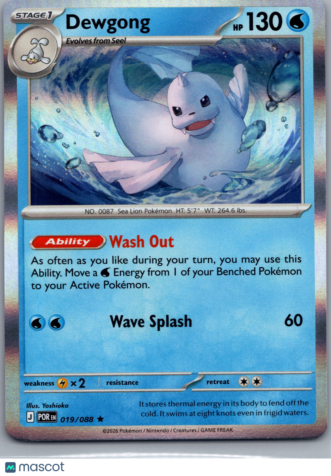 2026 Mega Evolution – Perfect Order Dewgong Holo Rare #19/88