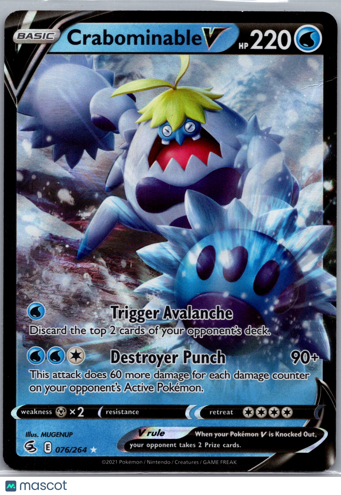 2022 Fusion Strike Crabominable V Holo Rare #76/264