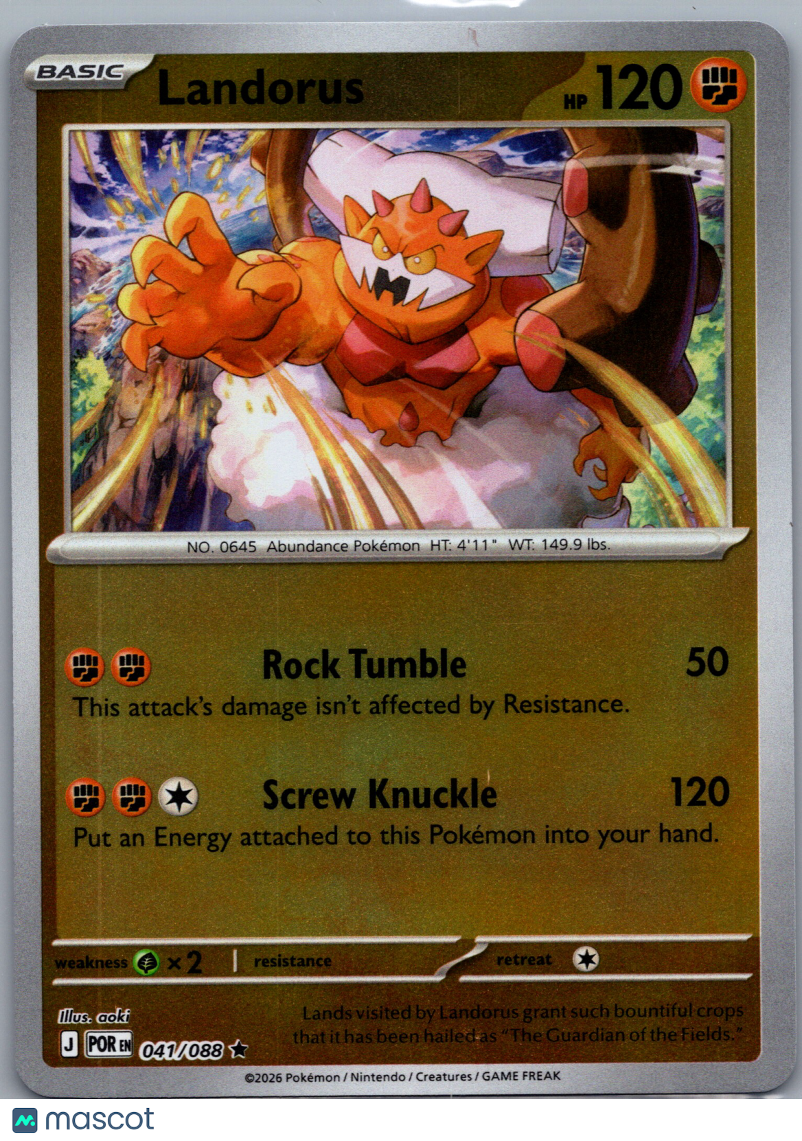 2026 Mega Evolution – Perfect Order Landorus Holo Rare #41/88
