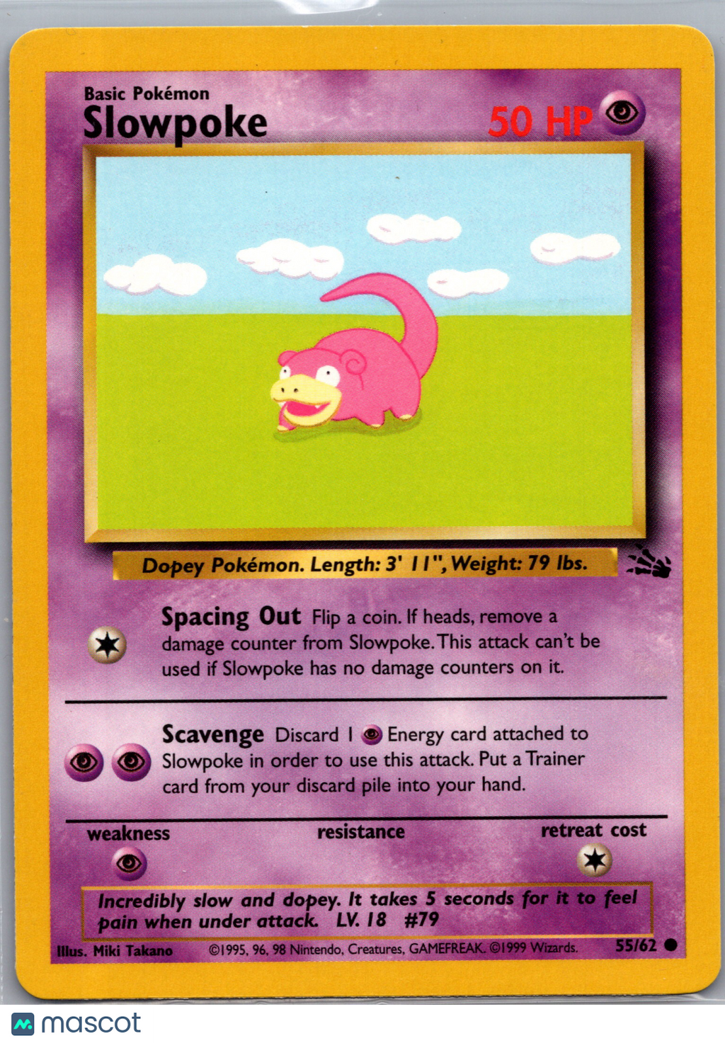 1999 Fossil Slowpoke #55/62